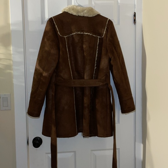 Le Chateau Faux shearling jacket brown cream 1970s boho - Picture 9 of 9